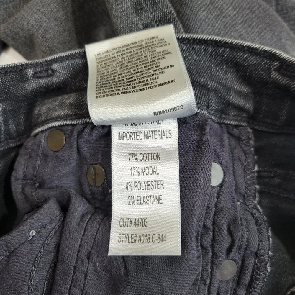 AgoldE Sophie High Rise Skinny Crop Destroyed Hem in Temple Gray Black - Picture 12 of 12